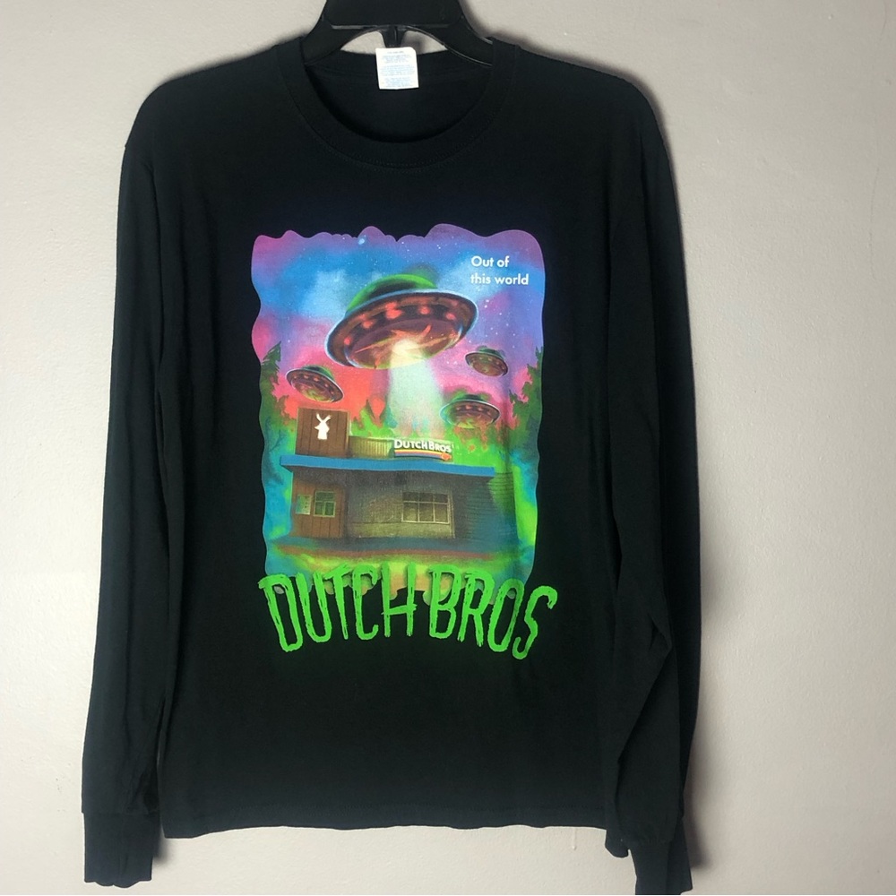 Dutch Bros Aliens UFO’s Vibrant Long Sleeve Tee Sz M